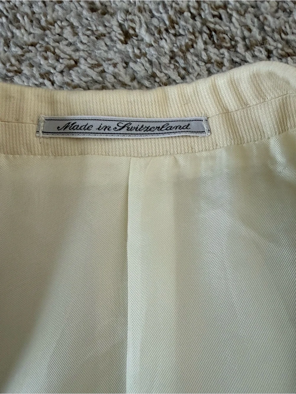 VTG Ermenegildo Zegna Cream Tuxedo Jacket IT 50 US 40R Silk Lapel Dinner Blazer